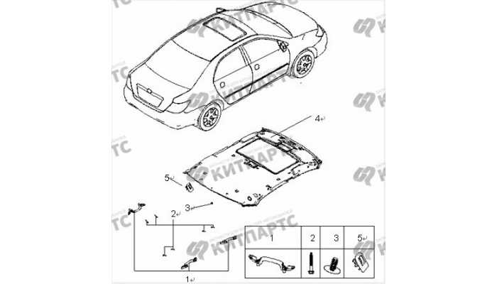 Потолок с люком BYD F3 (F3R)