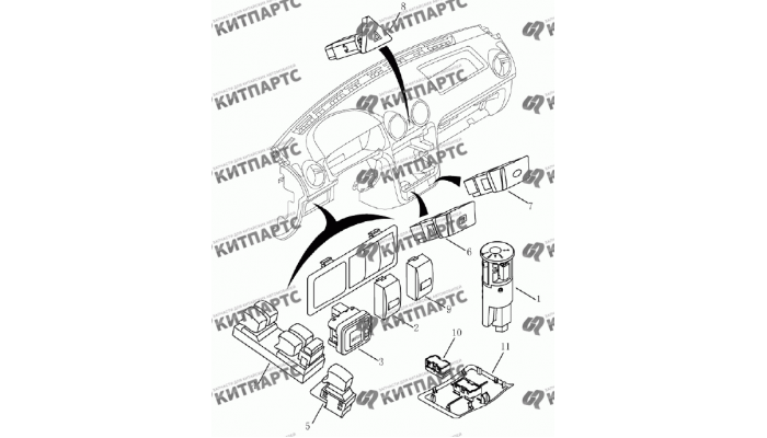 Кнопки и выключатели Geely Emgrand (EC7)